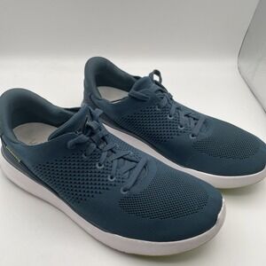 Kizik Madrid Eco-Knit Shoes Mens Size 12 Blue White‎ Hands Free Slip On Sneakers